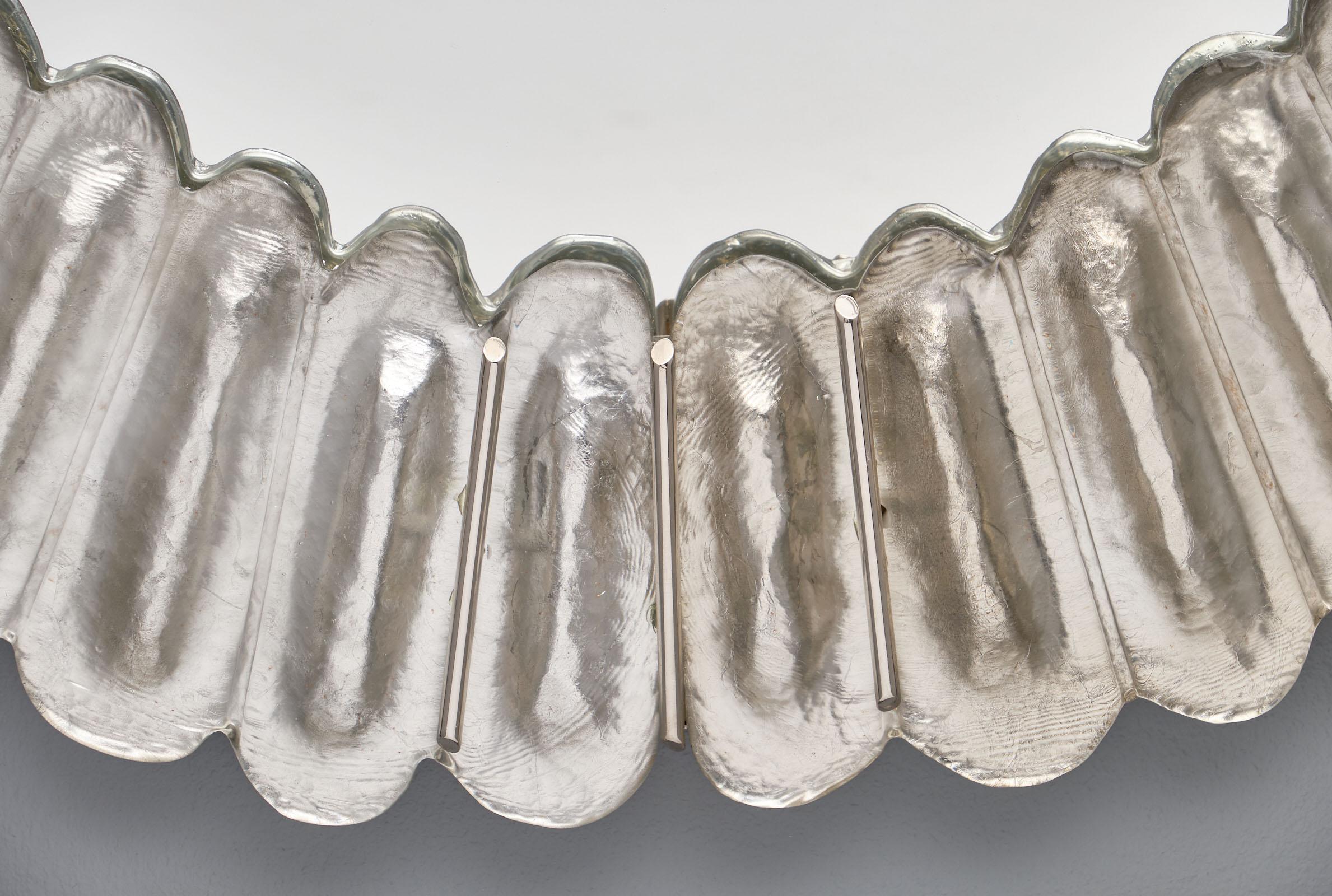 Silver Leaf Murano Glass Mirror by Fuga For Sale 5
