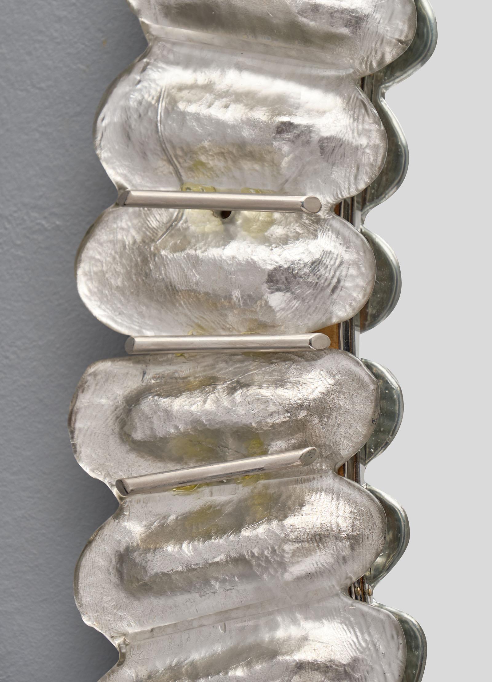 Silver Leaf Murano Glass Mirror by Fuga For Sale 1