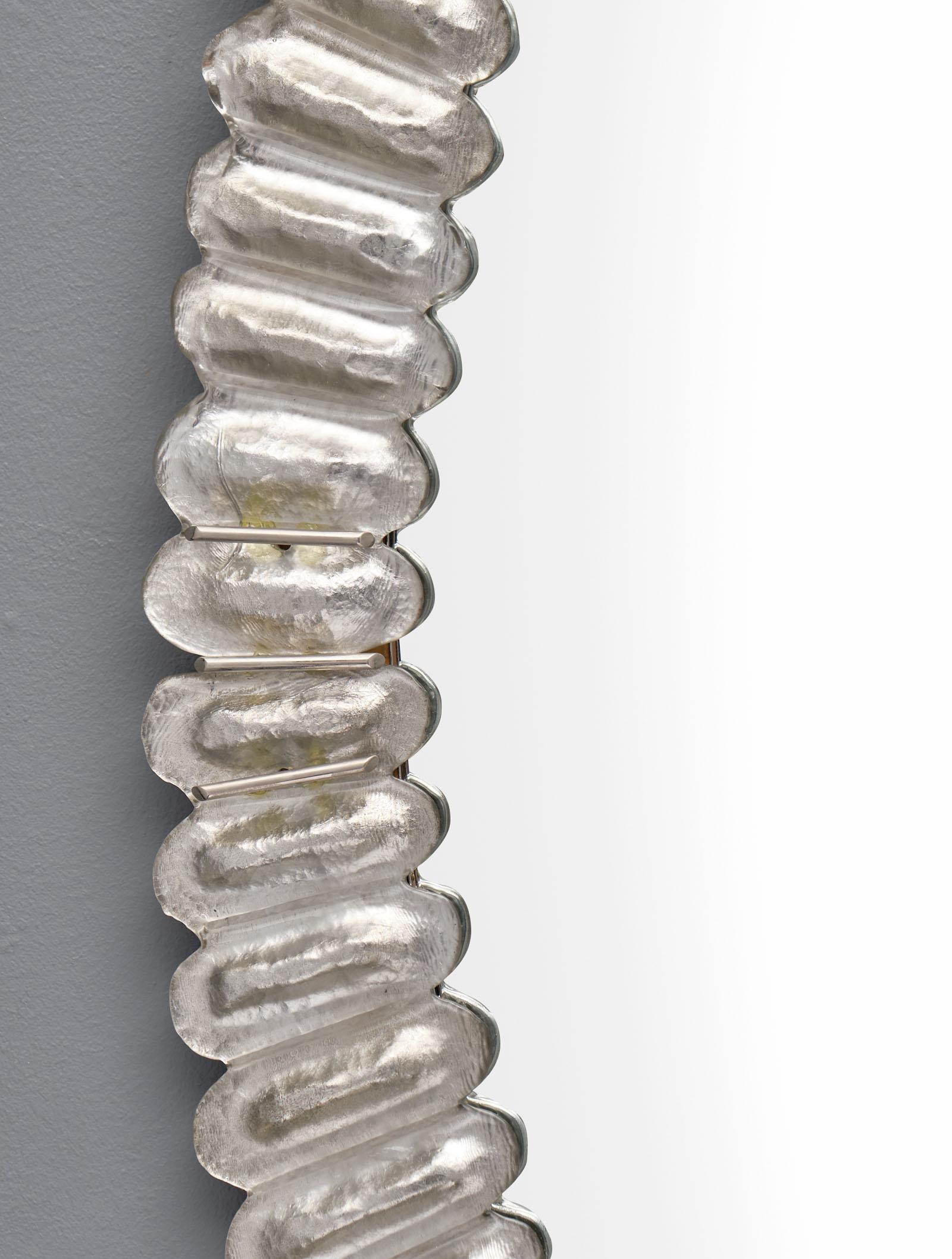XXIe siècle et contemporain Miroirs en verre de Murano à feuilles d'argent par Fuga en vente