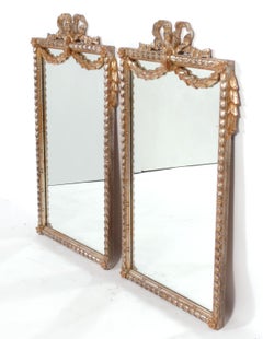 Silver Leaf Ribbon Mirrors from The Carlyle Hotel NYC - Pair Available