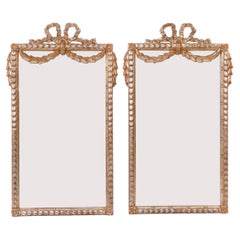 Silver Leaf Ribbon Mirrors from The Carlyle Hotel NYC - Pair Available