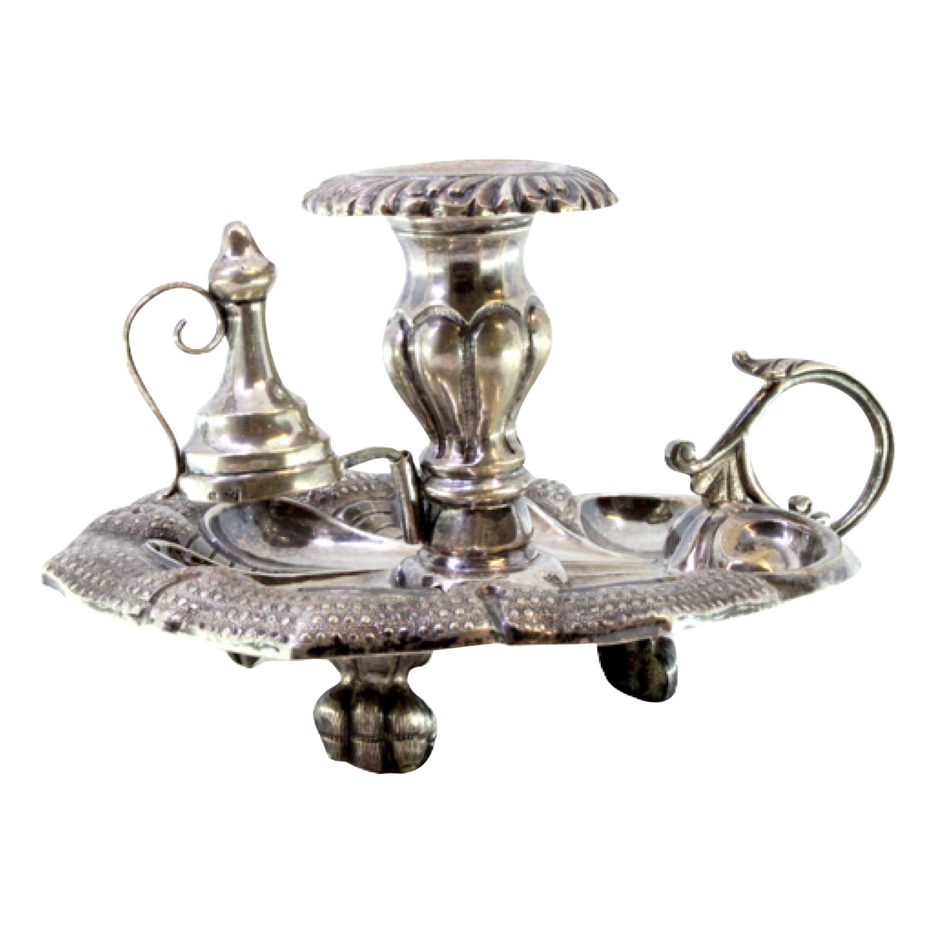 Silver leaf-shaped paddle with applications, flame arrester, and claw feet