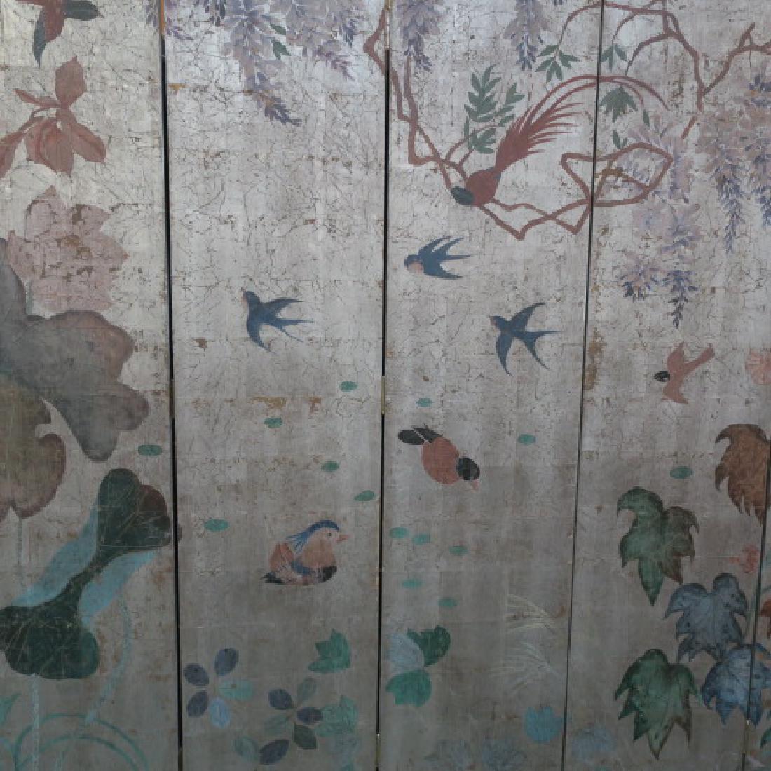 Chinoiserie Silver Leaf Six-Panel Screen in Max Kuehne Manner