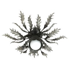 Lámpara de montaje empotrado de follaje español en hoja de plata Sunburst