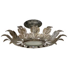 Silver Leaf Sunburst Light Fixture