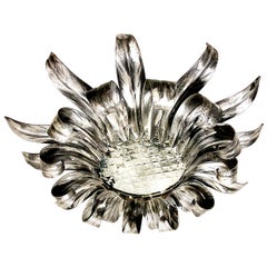 Retro Silver Leaf Sunburst Light Fixture