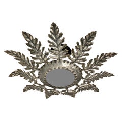 Silver Leaf Sunburst Light Fixture