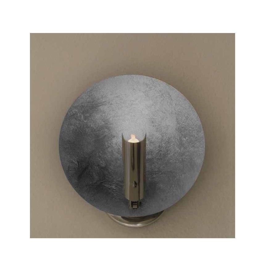 Modern Round Silver Leaf Wall Sconce by Catellani & Smith For Sale