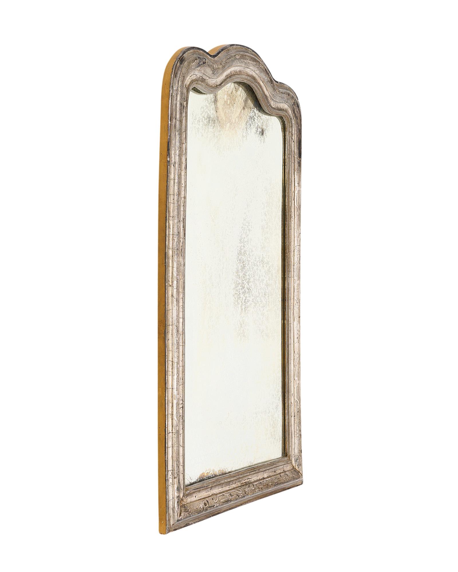 Mirror, French, made of hand-carved wood from the Louis Philippe era. The silver leaf mirror features the original mercury mirror.
