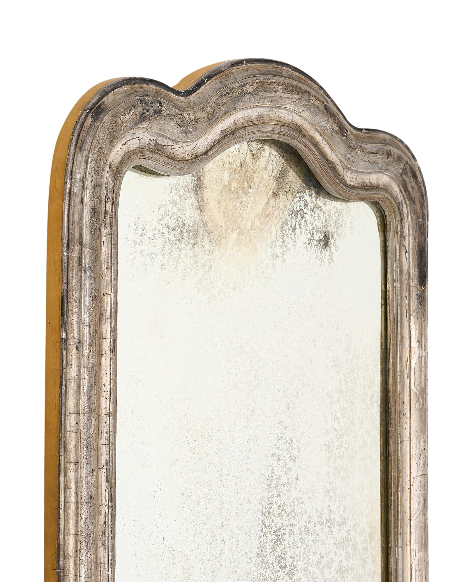Silver Leafed Antique French Mirror 5