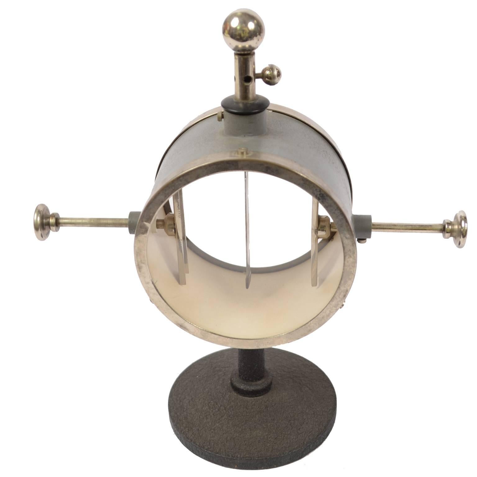 20th Century Silver-Leafed Condenser Electroscope Made in the Early 1900s