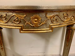 A Demi Lune Silver Leafed Table by Stuart Swan