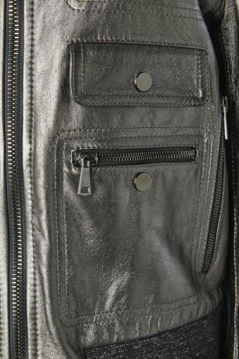 Argento Giacca in pelle argento Dolce & Gabbana in vendita