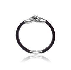 Silver Leopard Leather Bracelet