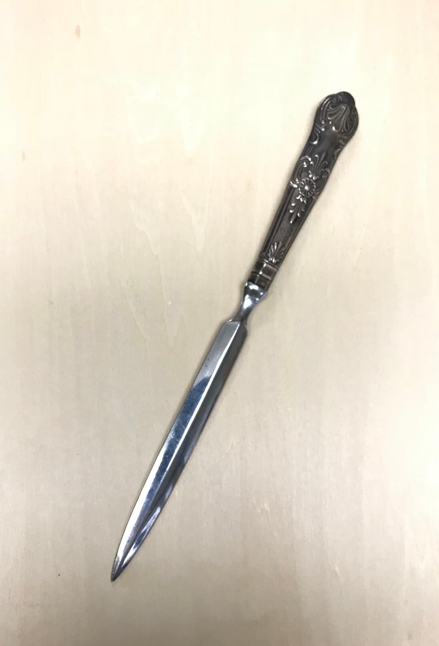 English Silver Letter Opener in the Regency Style