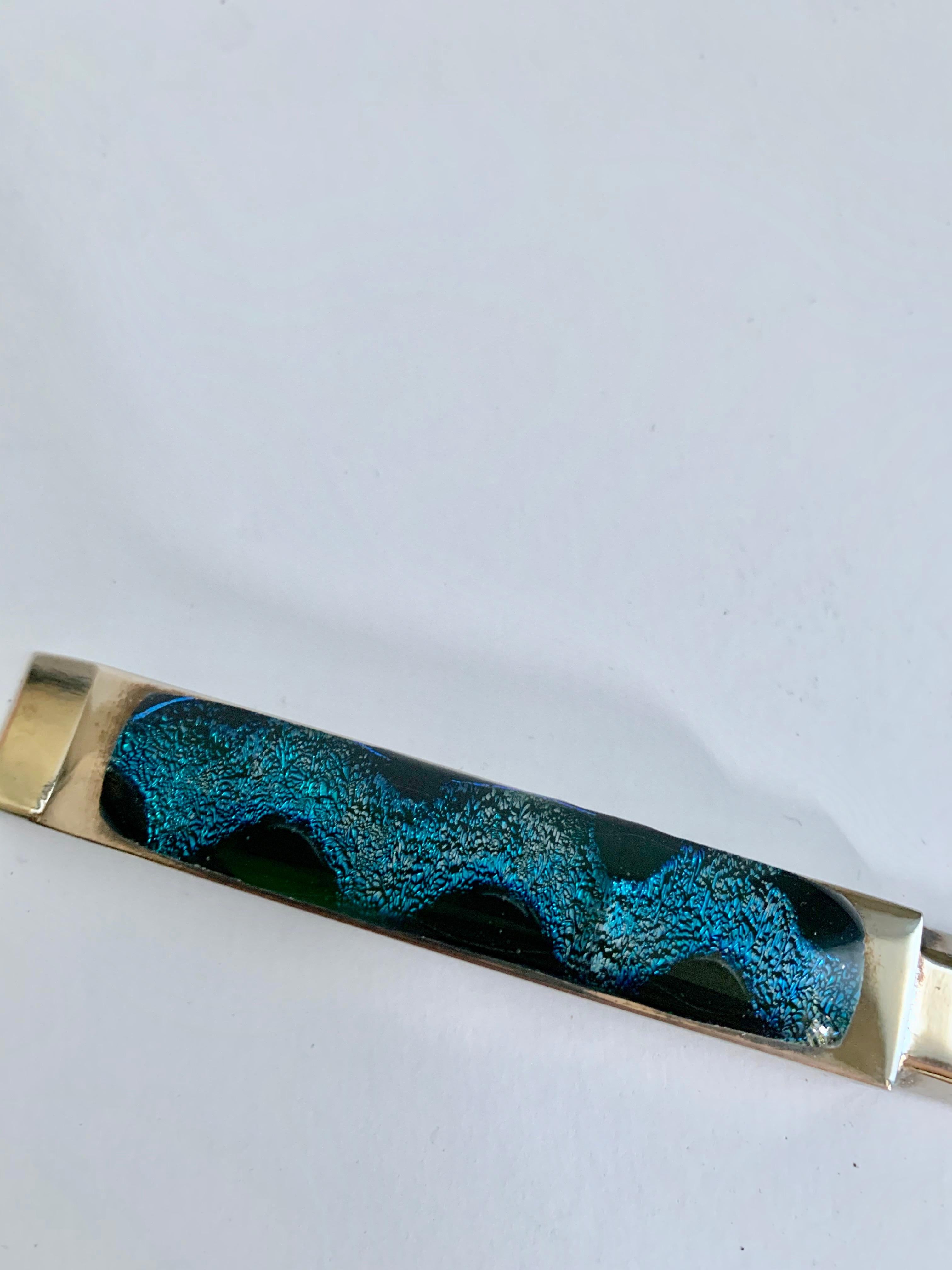 Silver Letter Opener with Blue Glass In Good Condition In Los Angeles, CA