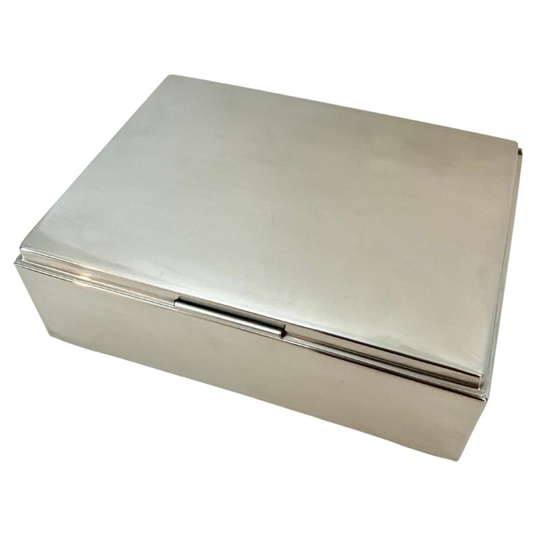 Silver Lidded Box with Wooden Interior For Sale at 1stDibs