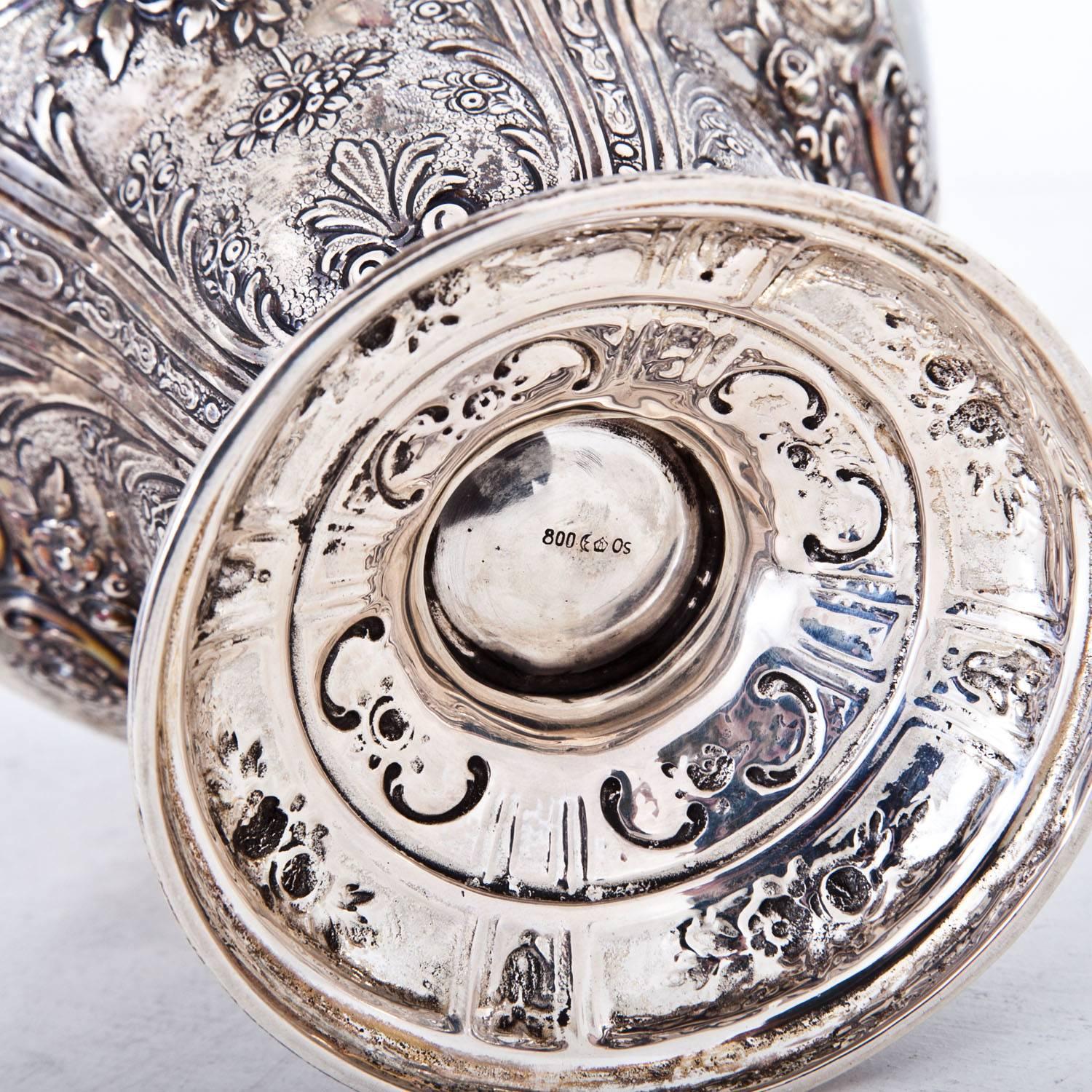 Silver Lidded Urn, German, circa 1900 In Good Condition In Greding, DE
