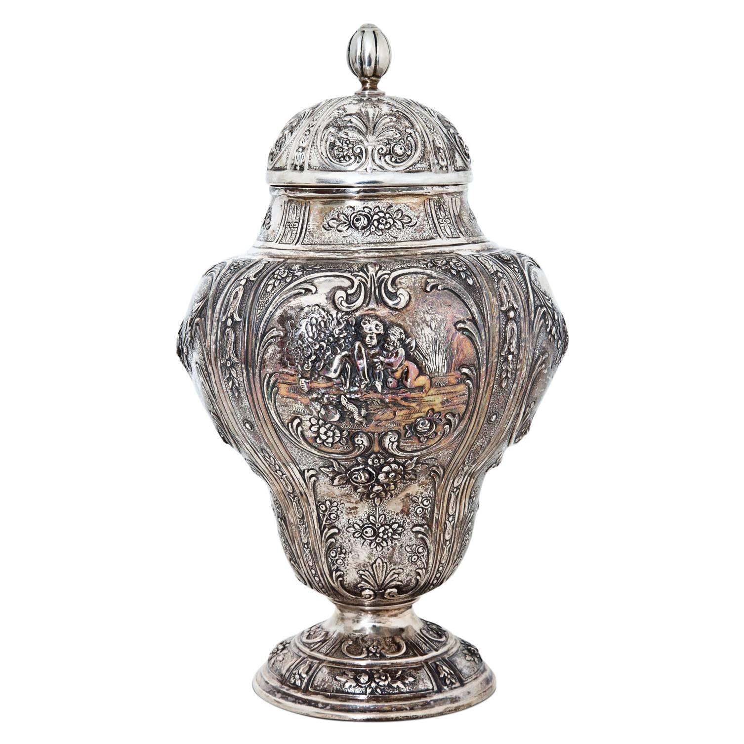 Silver Lidded Urn, German, circa 1900