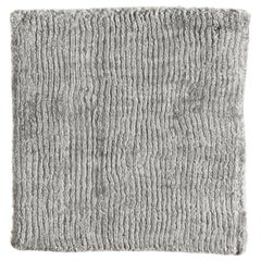 Tappeto in seta di bambù solido intrecciato a mano Silver Light Gray Loop Cut Textured