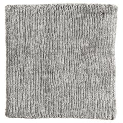 Silver Light Gray Textural Bamboo Silk Hand Woven Rug in Stock