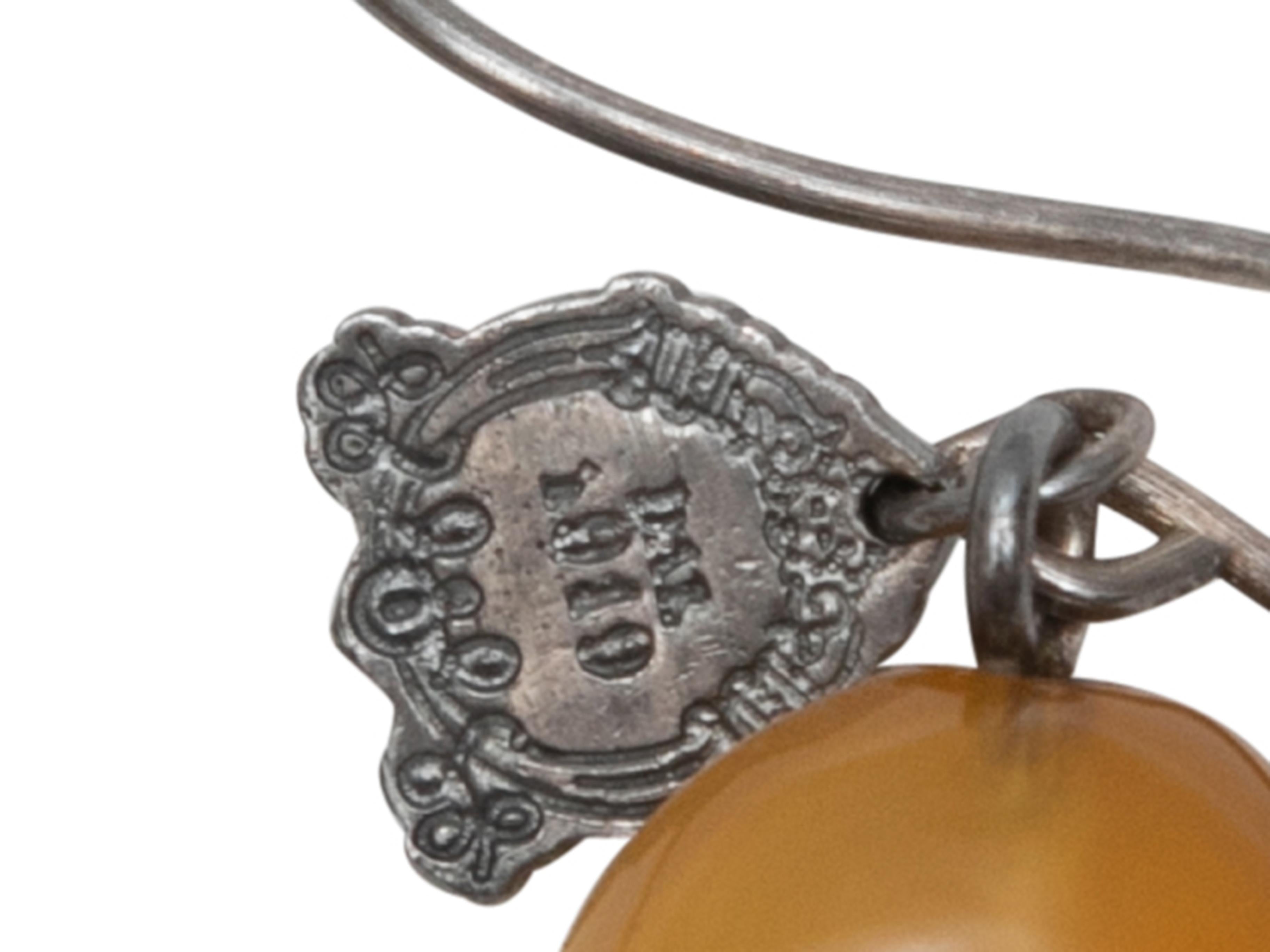 A Silver & Light Orange Mario Buccellati Dangly Earrings Bon état à New York, NY