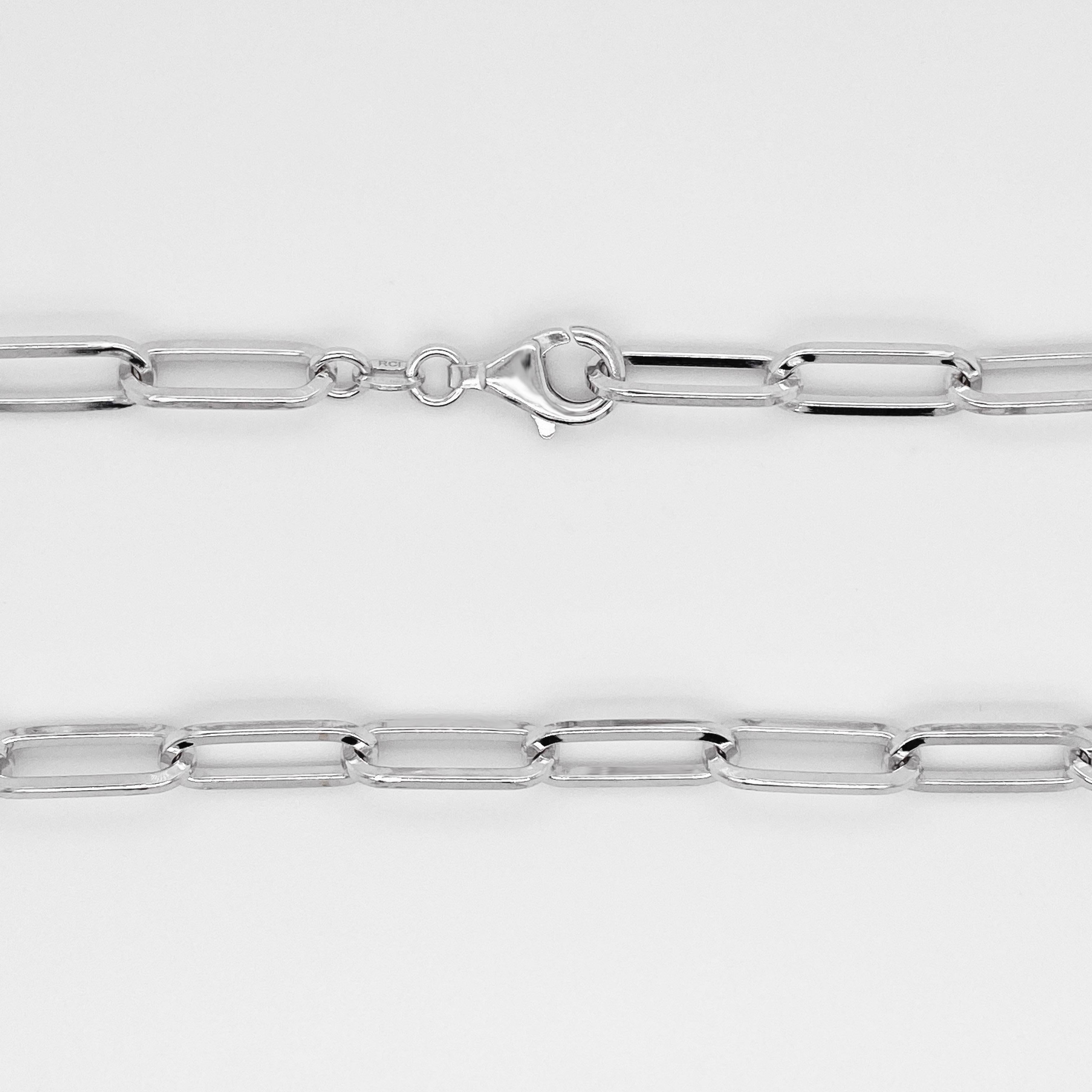 Donna Collana d'argento A Link, Fermaglio, Argento Sterling, Fermaglio 5,9 mm 18 Pollici in vendita