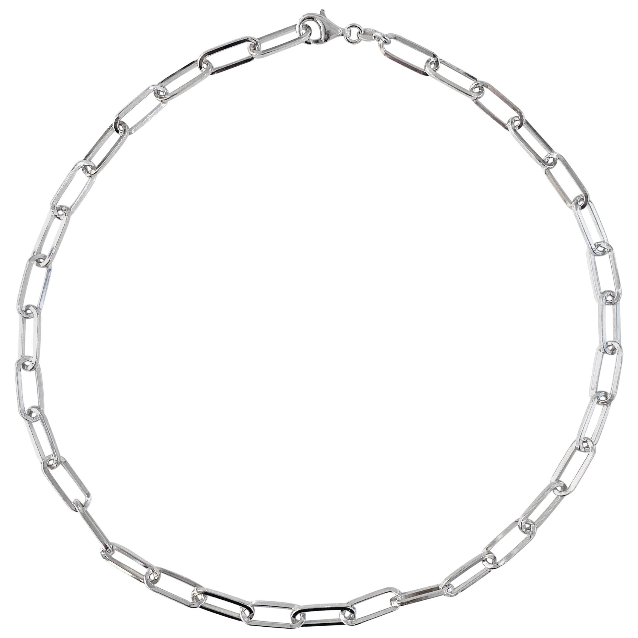 Silver Paper Clip Chain Necklace – Brenda Grands Jewelry