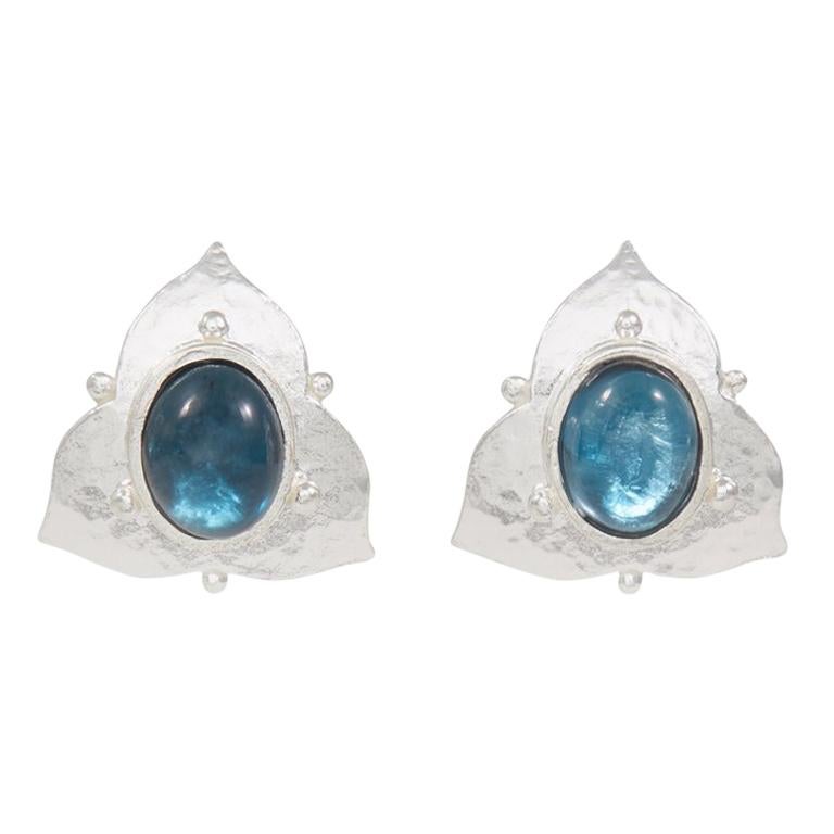 Silver London Blue Topaz Earrings For Sale at 1stDibs