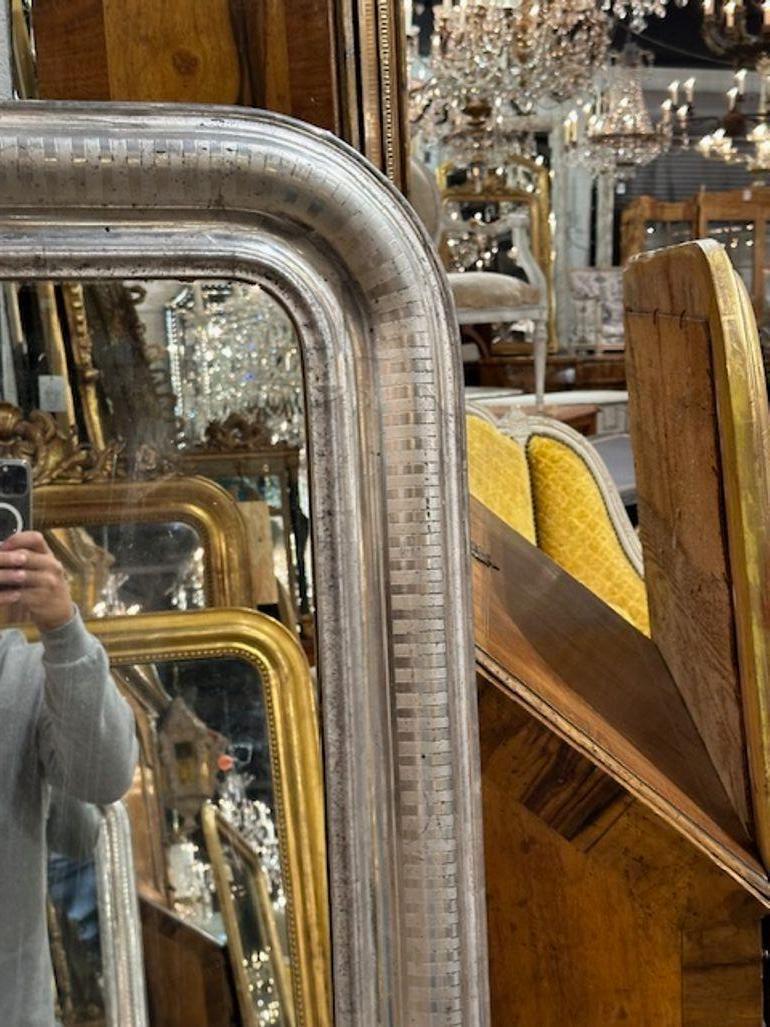 XIXe siècle Miroir A Silver Louis Philippe Français