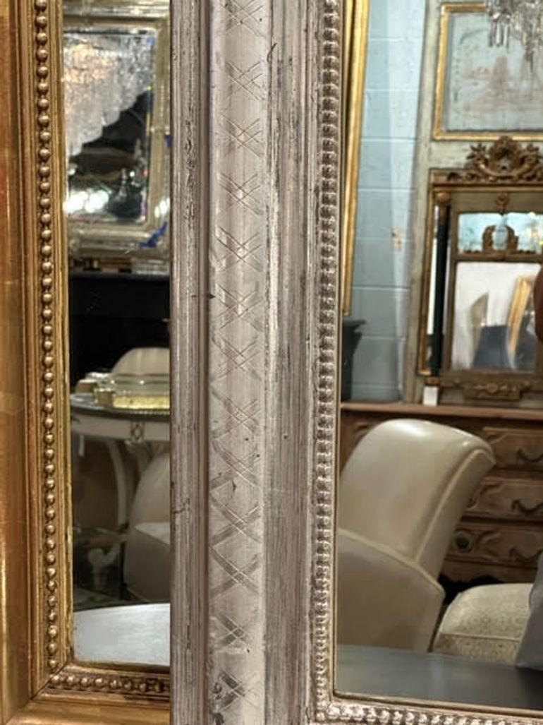 French Silver Louis Philippe Arched Mirror