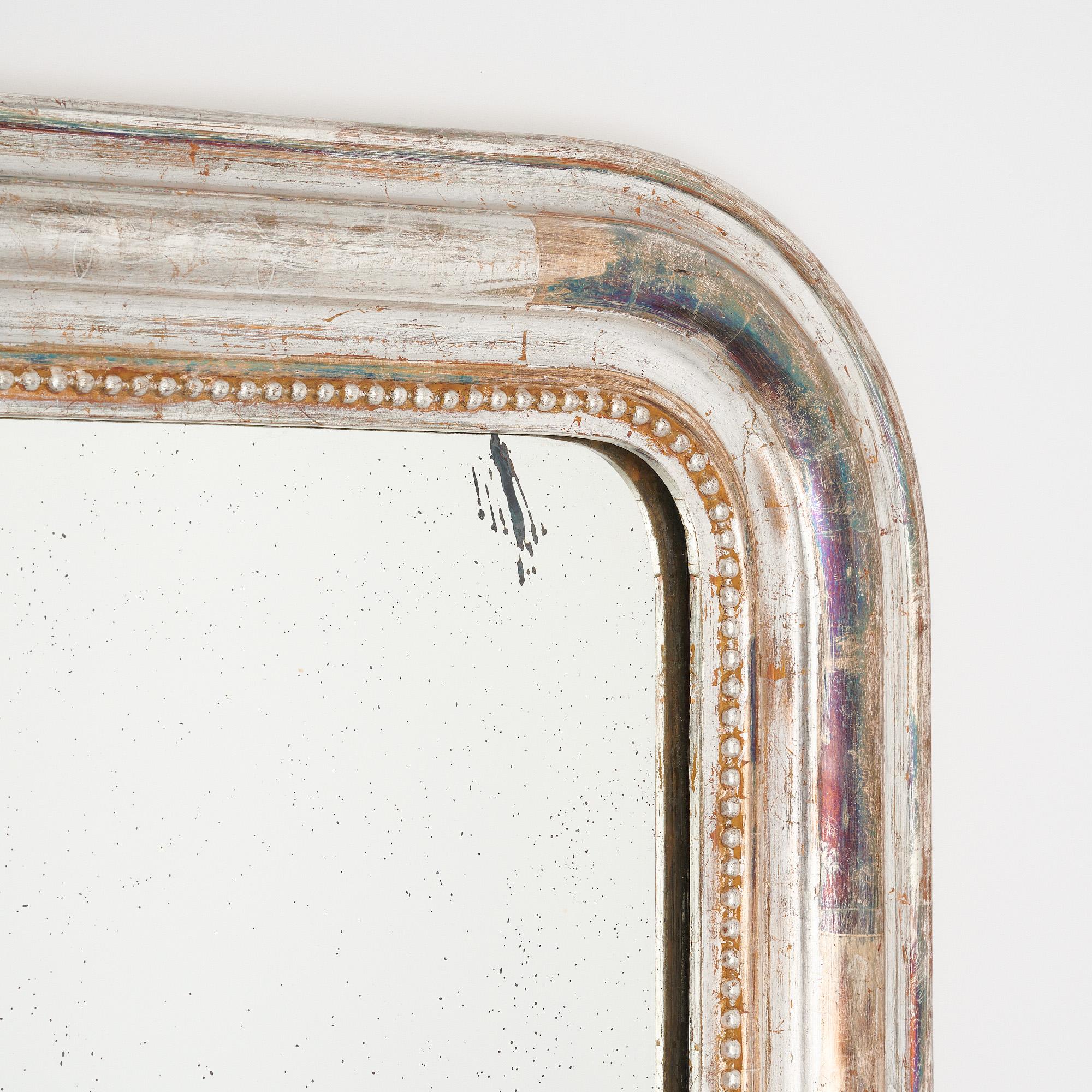 French Silver Louis Philippe Period Mirror