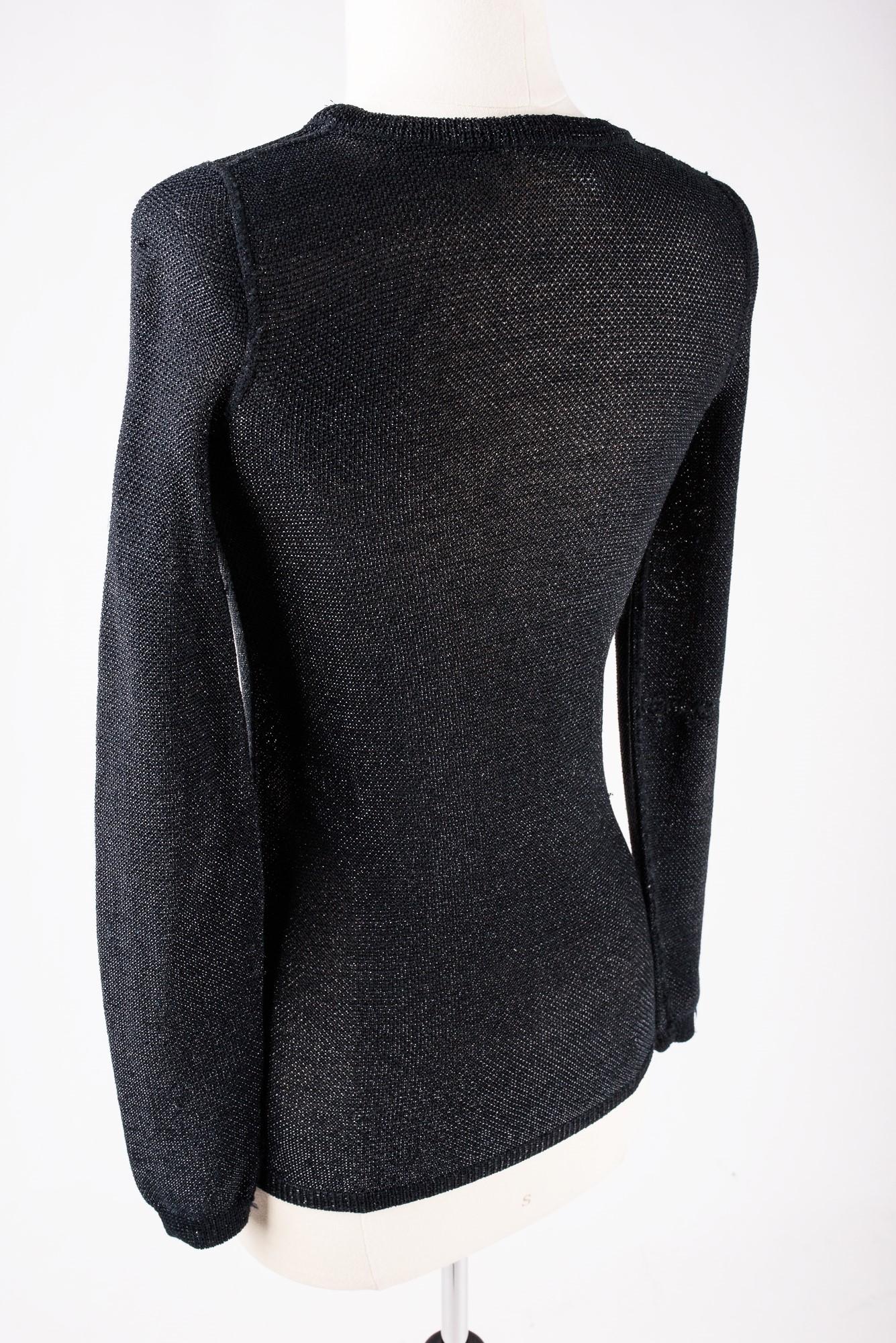 Silberner Pullover aus Lurex und Strick von André Courrèges - Frankreich, ca. 1970-1980 im Angebot 8