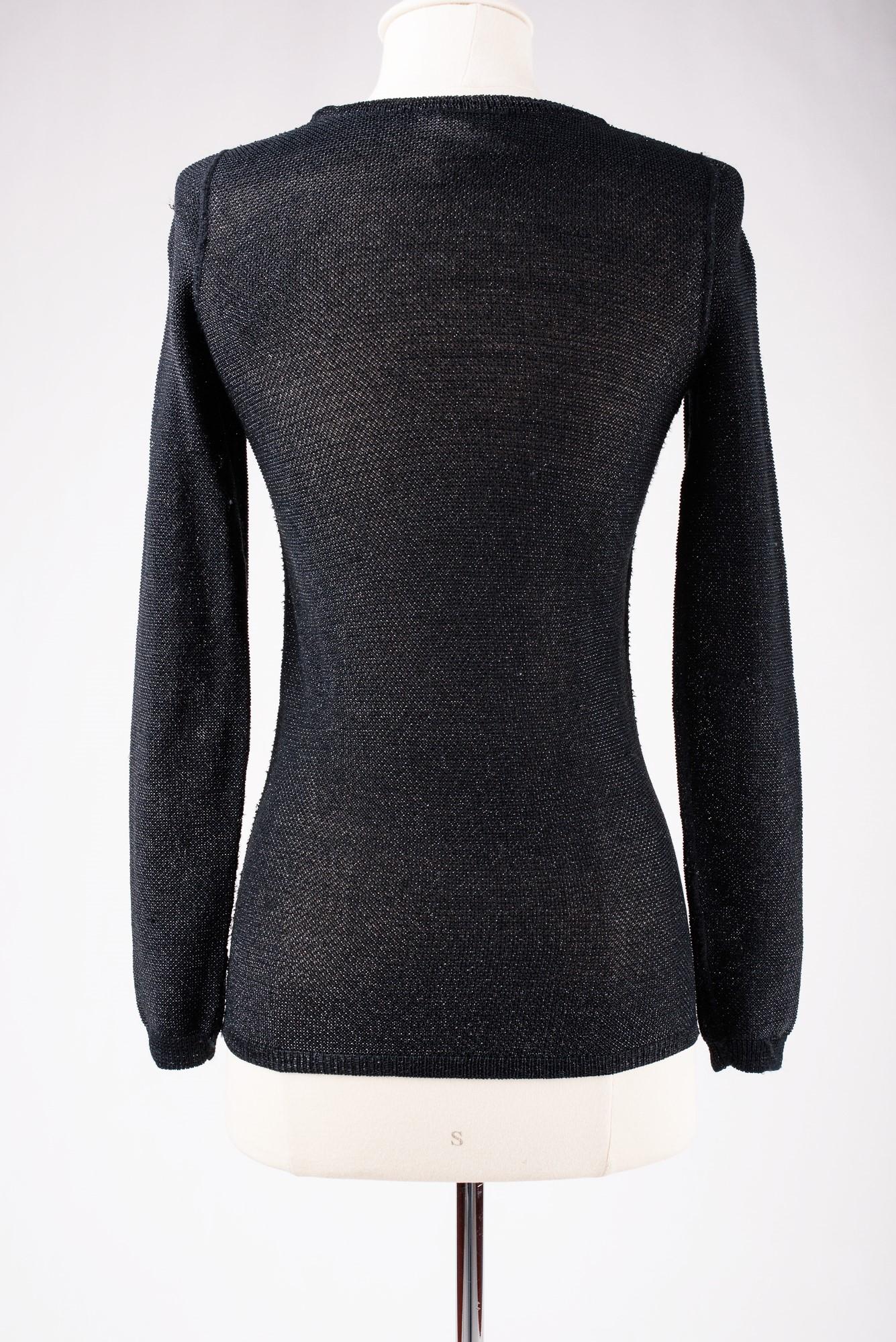 Pull en lurex argenté et tricot d'André Courrèges - France Circa 1970-1980 en vente 9