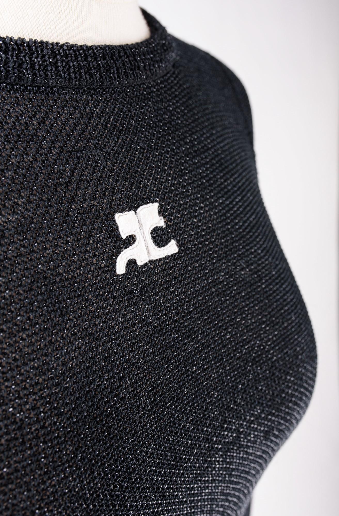 Silver lurex and knitted pullover by André Courrèges - France Circa 1970-1980 For Sale 9