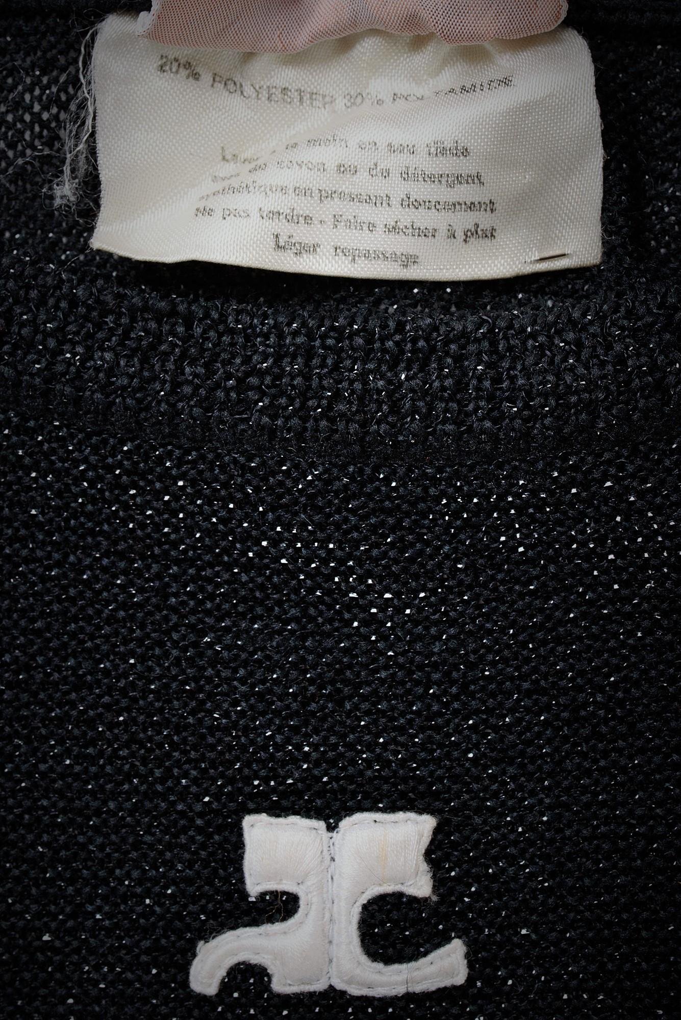 Pull en lurex argenté et tricot d'André Courrèges - France Circa 1970-1980 Pour femmes en vente