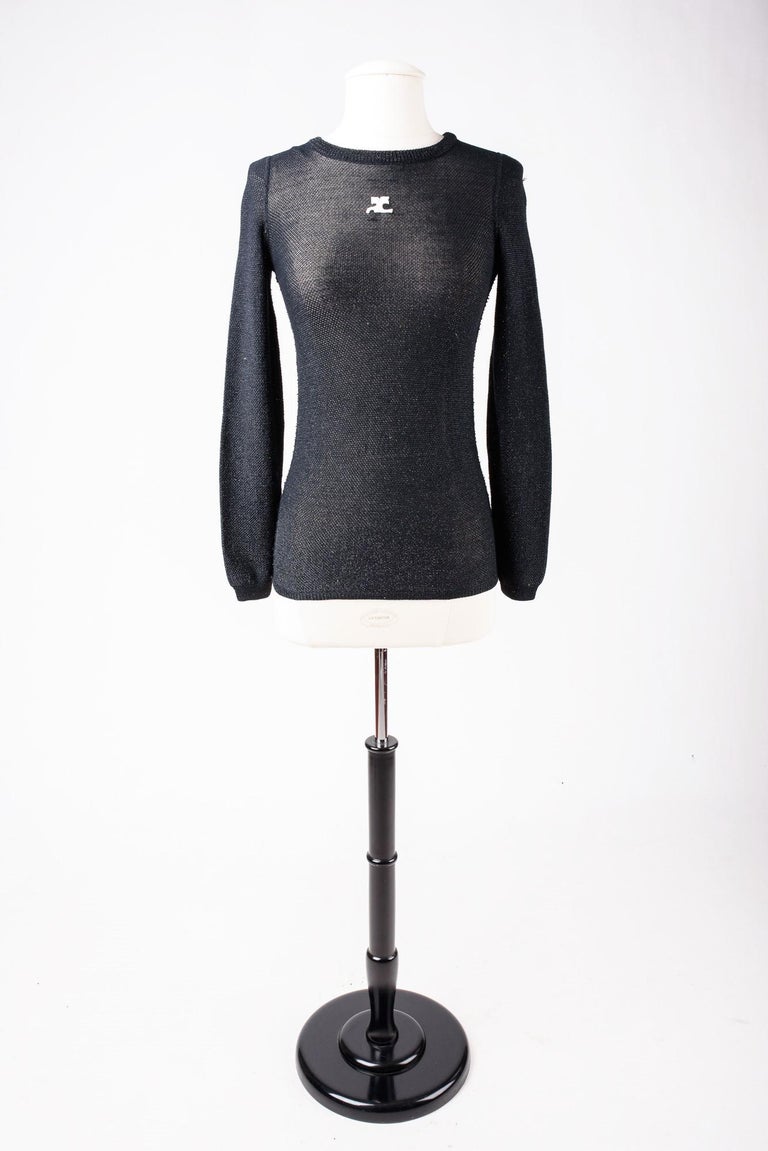 Silver lurex and knitted pinafore dress by André Courrèges - France Circa  1970-1980 For Sale at 1stDibs