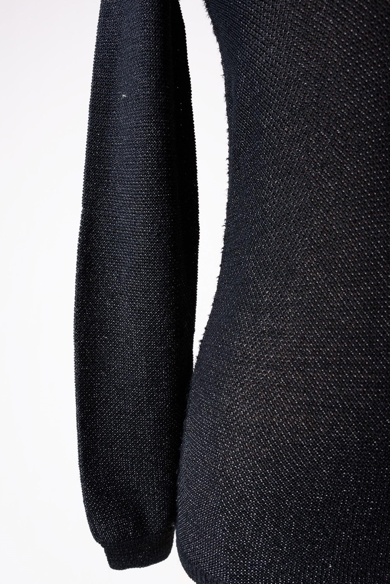 Silver lurex and knitted pullover by André Courrèges - France Circa 1970-1980 For Sale 1