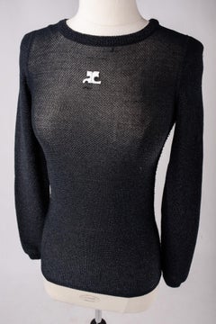 Silver lurex and knitted pullover by André Courrèges - France Circa 1970-1980