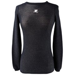 Silver lurex and knitted pullover by André Courrèges - France Circa 1970-1980