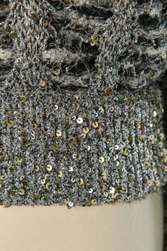 Silver lurex and mohair sweater CHANEL