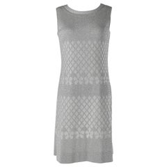 Silver lurex jersey dress with lozenges pattern Pierre Balmain "Les tricots"