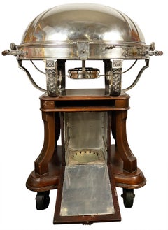 Silver & Mahogany Serving Cart