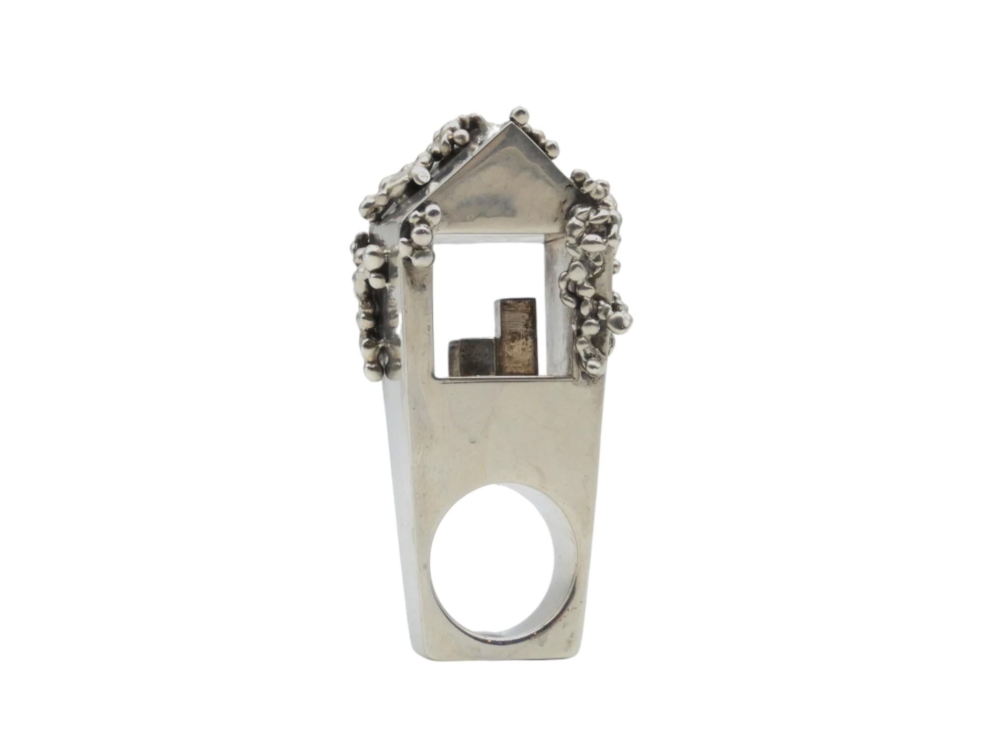 Late 20th Century Silver Marriage Ring, Moshe Zabari, New York, 1977 For Sale