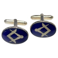 Silver Masonic Hinged Cufflinks