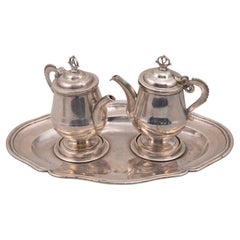 Antique Silver Mass Cruet Set, Estrada, Zaragoza, Spain, 18th Century