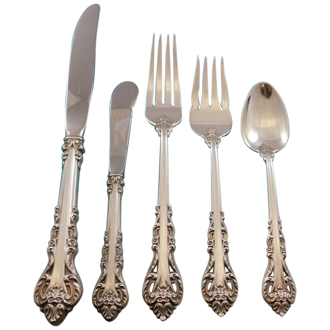 Silver Masterpiece by International Sterling Flatware Set Service 47 pieces For Sale