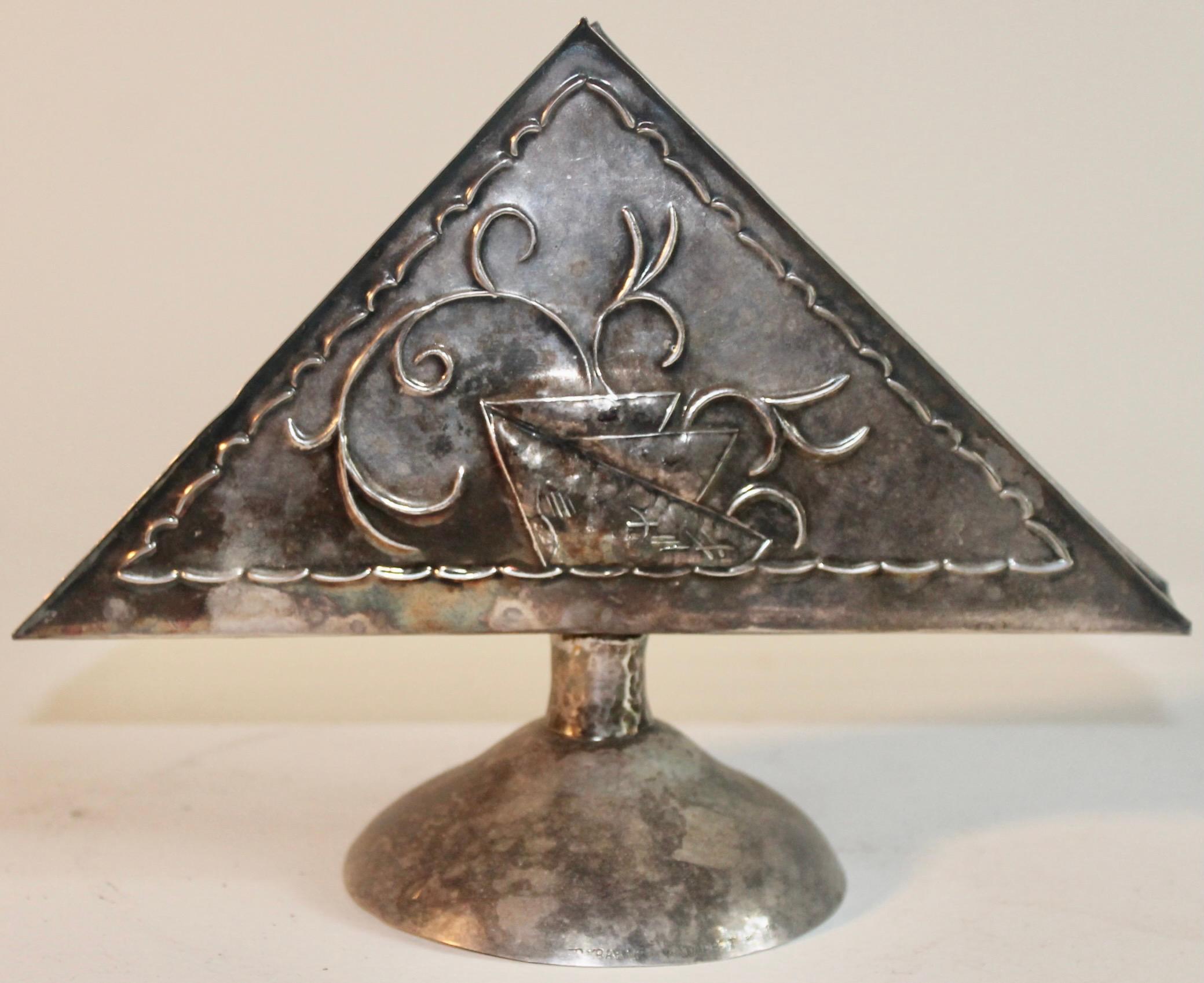 Austrian Silver Matzoh Holder Jugendstil Weiner Werkstatte Style Signed For Sale