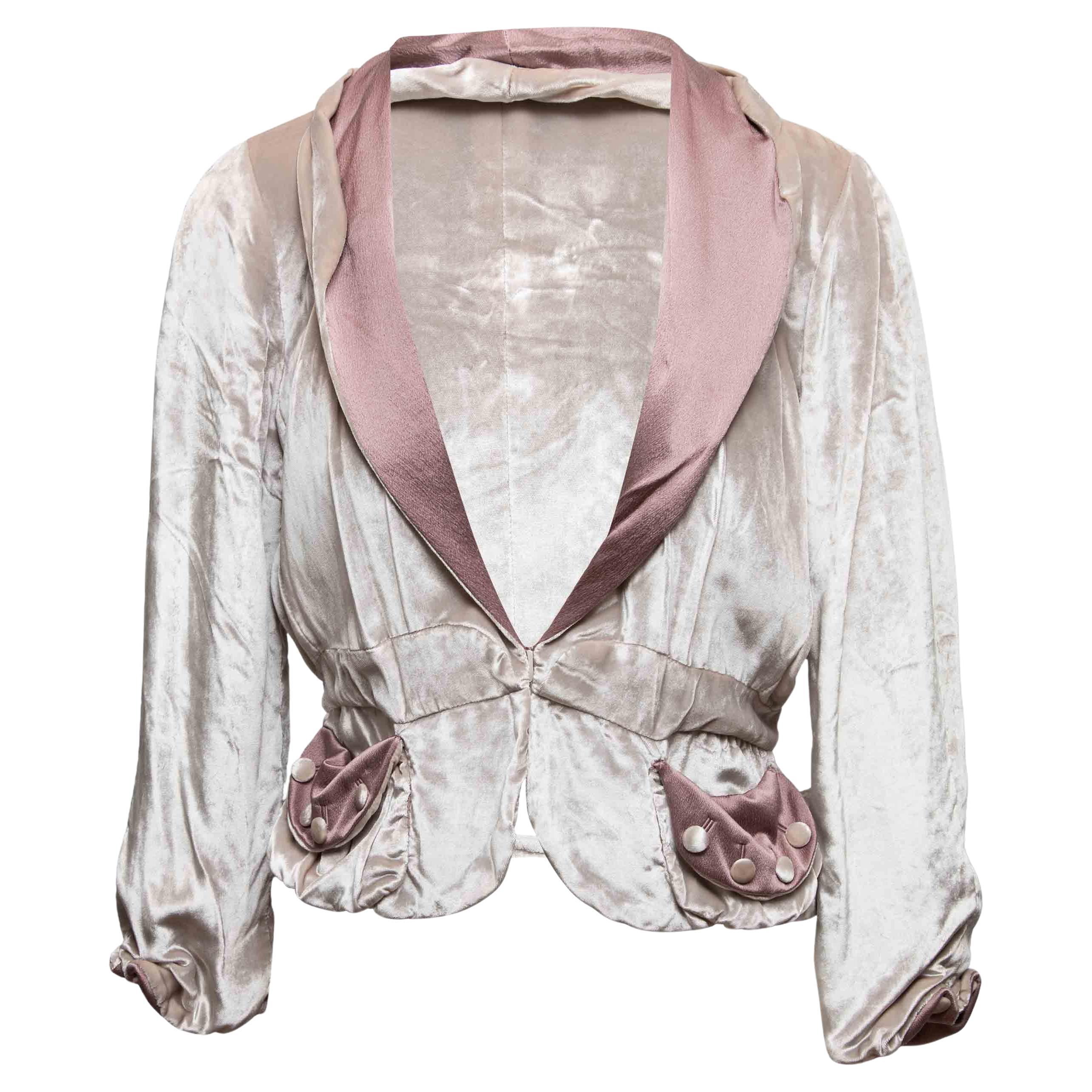 Blazer in velluto Marc Jacobs argento e malva taglia 8