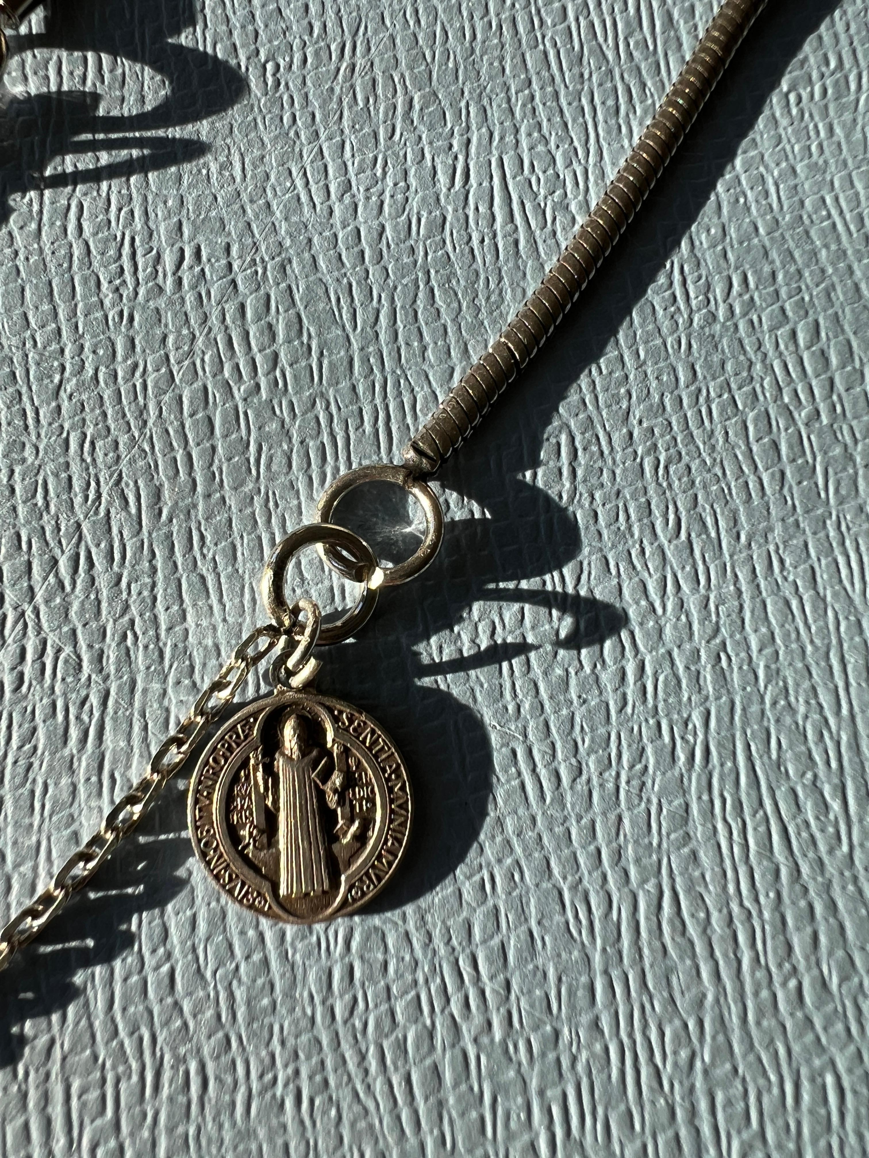 Silber Medaillon Kette Halskette Joan of Arc Religiös 2